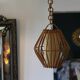 Vintage rattan pendant light, 1960s