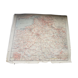 Vintage school map Bassin de Paris