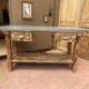 Establishment, counter, wooden and zinc serving table.