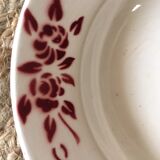 Old hollow plates mismatched ornate in red