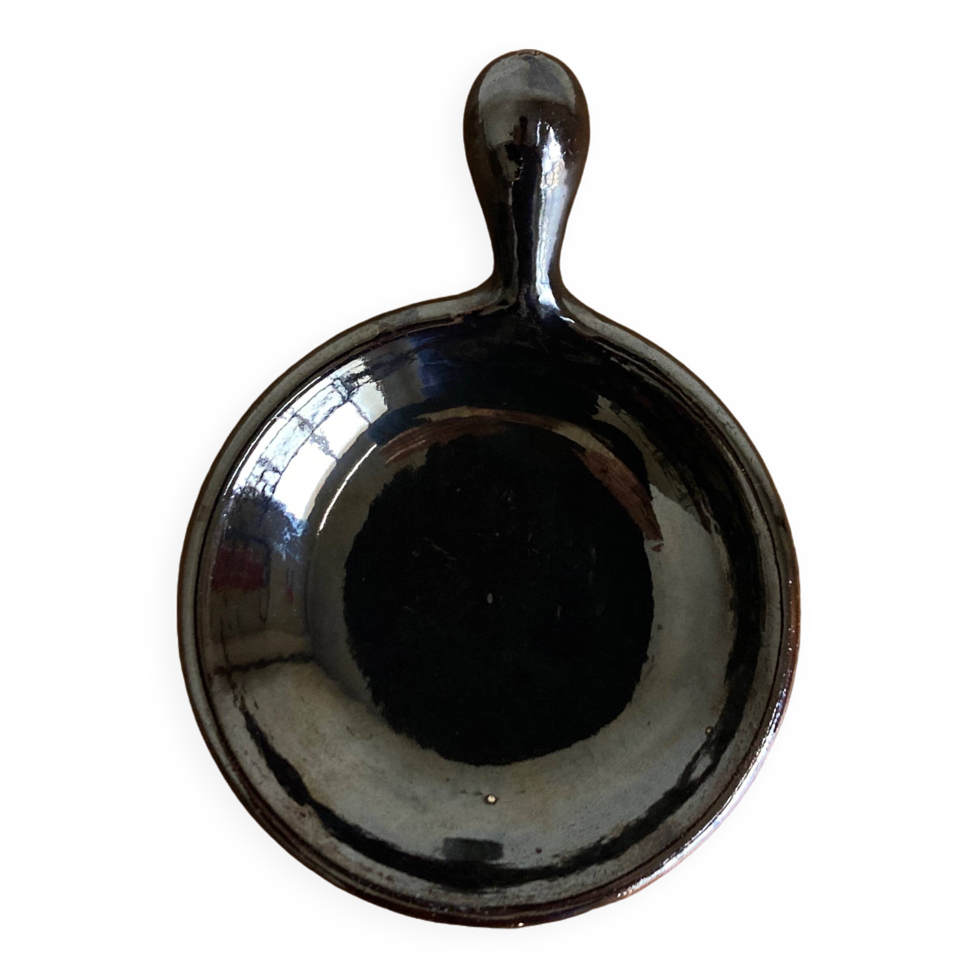 Black glazed earthenware dish 1960