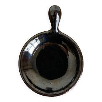 Black glazed earthenware dish 1960