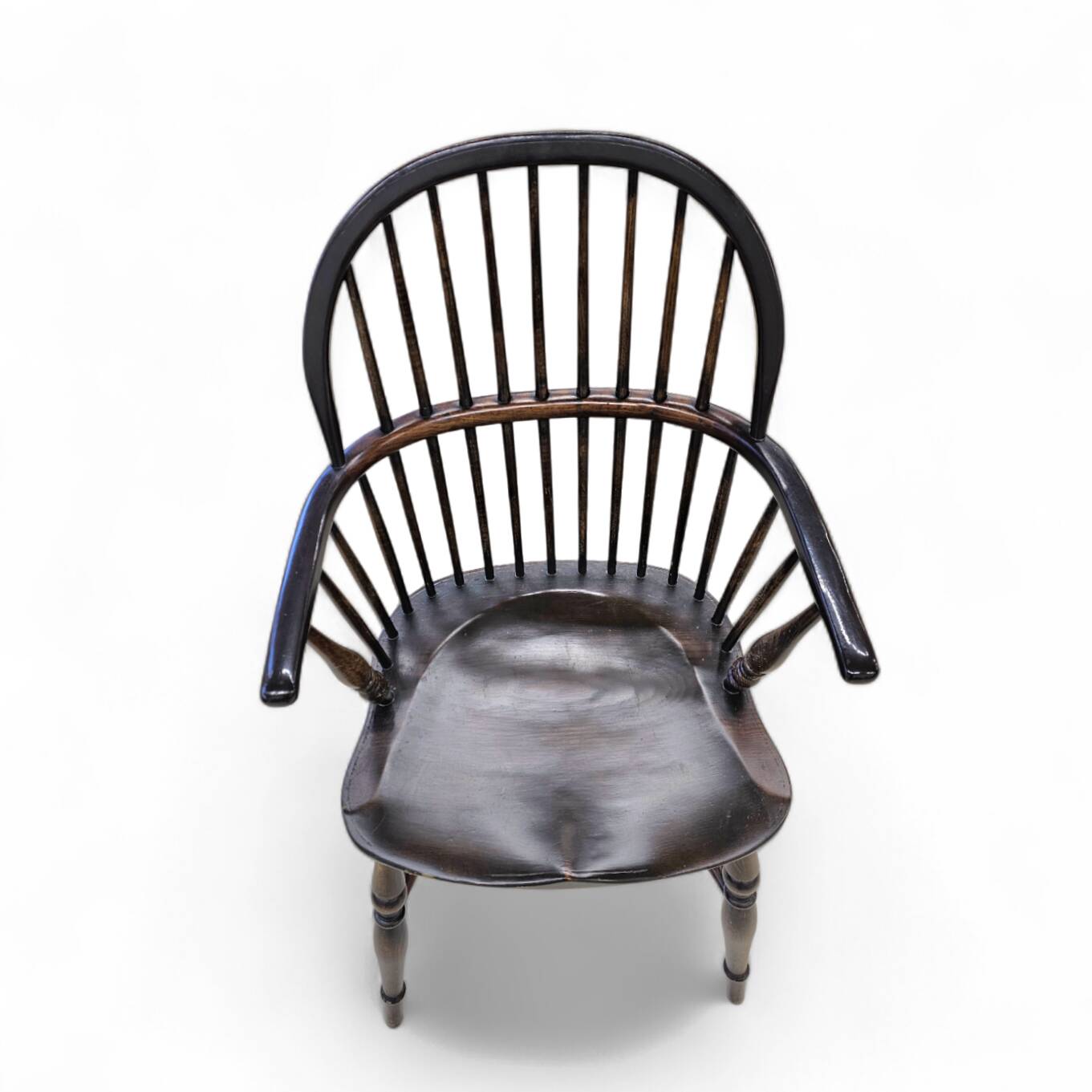 4 x Classic Georgian Bow and Stick Back Windsor Chair / Crinoline stretcher chairs