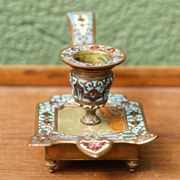 Cloisonne bronze hand candle holder, Napoleon III