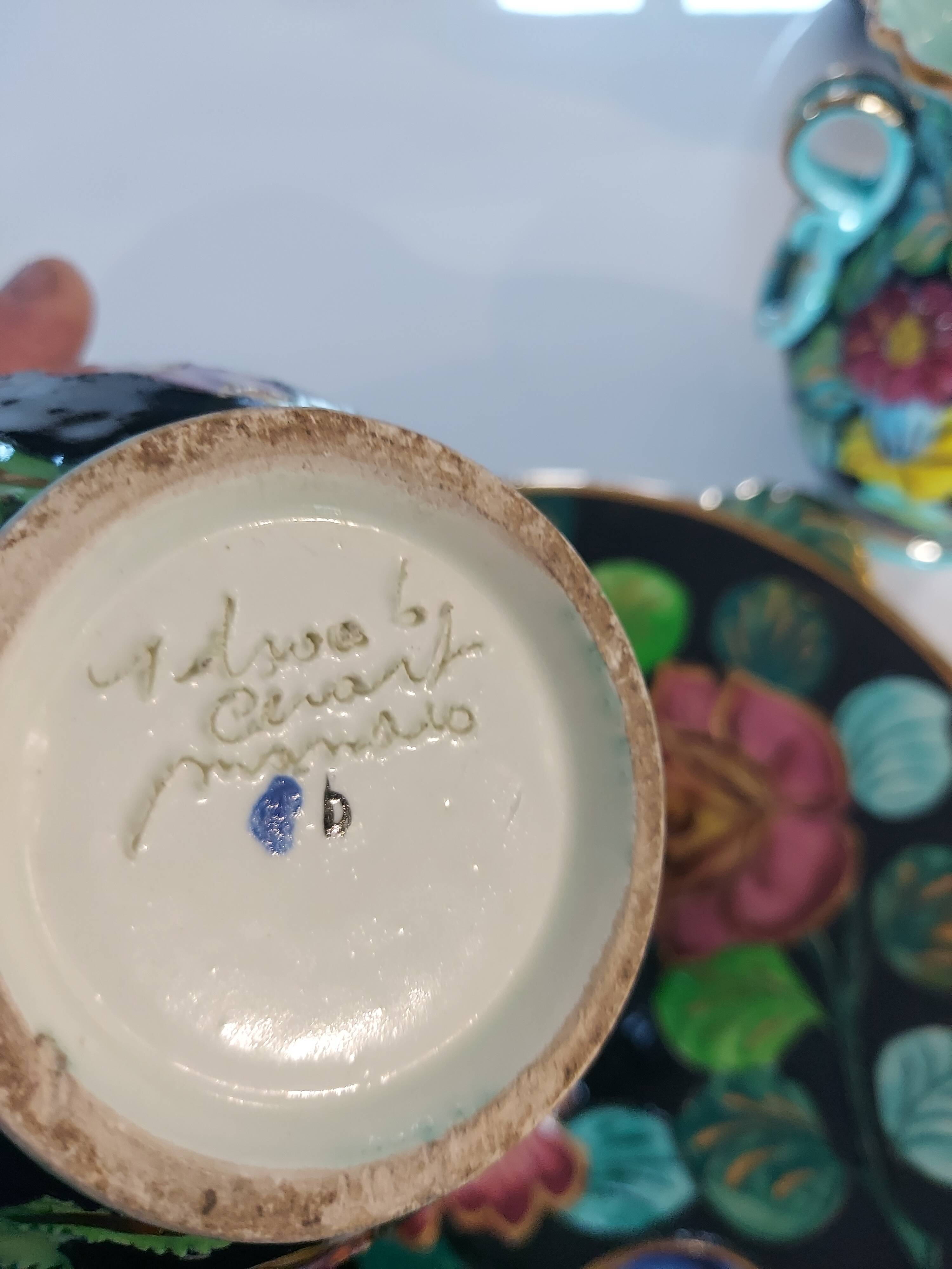 Set of 3 vases and ceramic cup Monaco Cerartvintage 1950