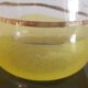 Old pitcher with its 8 yellow granite glasses with gold edging vintage 50's