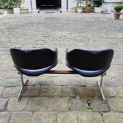 Deux double chaises fauteuils bancs en cuir Geoffrey Harcourt Artifort années 60