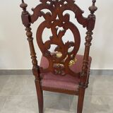Napoleon III nurse chair, blackened wood and canvas