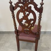 Chaise de nourrice Napoléon III, bois noirci et canevas
