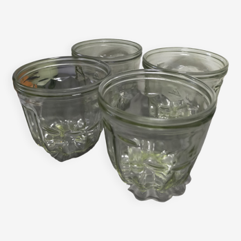 Set of 4 fluted glass molds