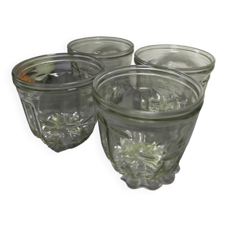 Set of 4 fluted glass molds