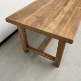Large extendable solid oak farm table
