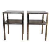 Tables d'appoint, bouts de canapé en métal chromé