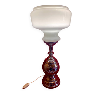 Grande lampe vintage, - opaline