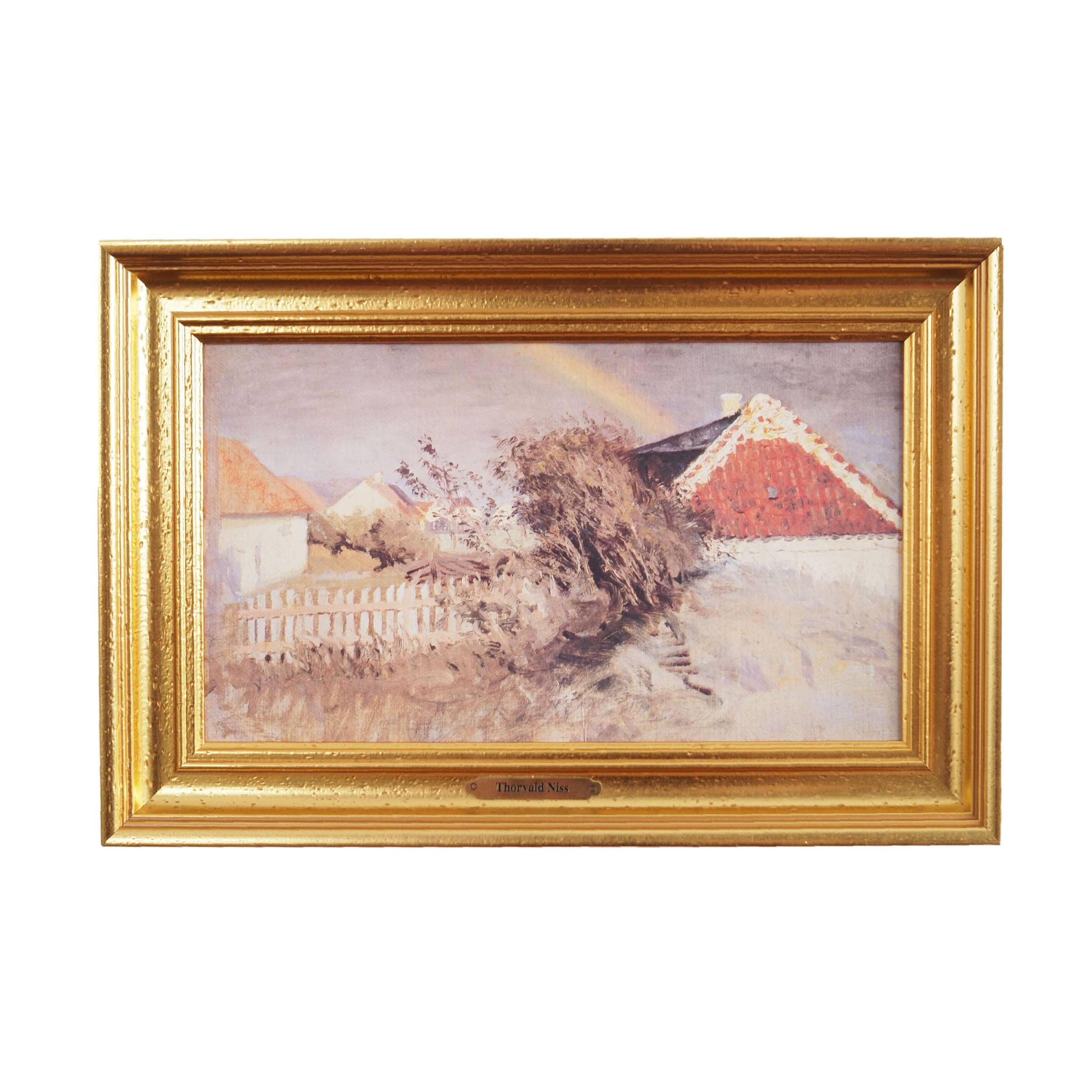 Painting „The Rainbow over the Village”, Scandinavian design, 1960s