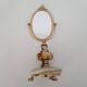Mirror table vintage with foot psyche marble 26cm