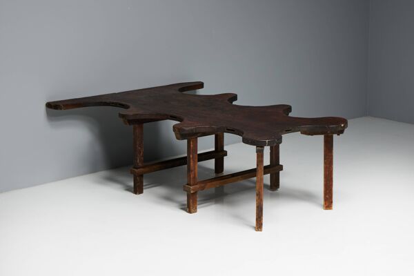 Table Organique Rustique De Forme Libre, France, Fin 19ème Siècle