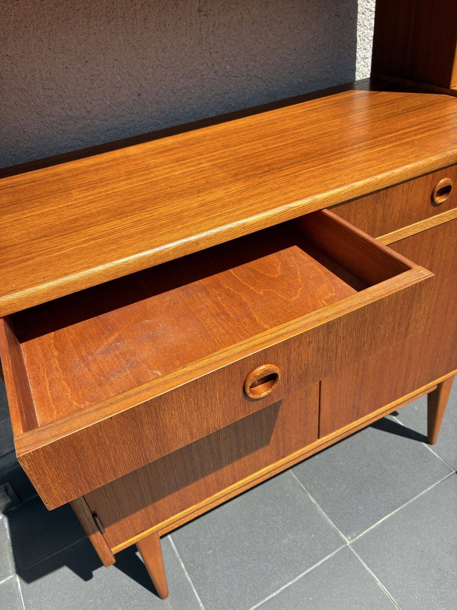 Swedish teak bookcase with cabinet, 1960s