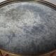 Round coffee table neo-classic 50s brass & glass