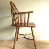 Mid century solid oak lyre-back Windsor chair, 1960s-70s