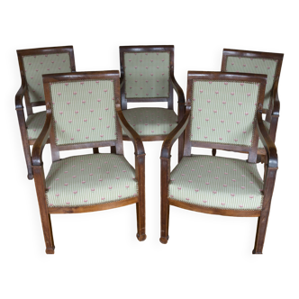 Five Restoration armchairs