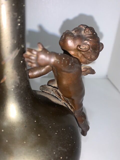 Pair of bronze pitcher vases