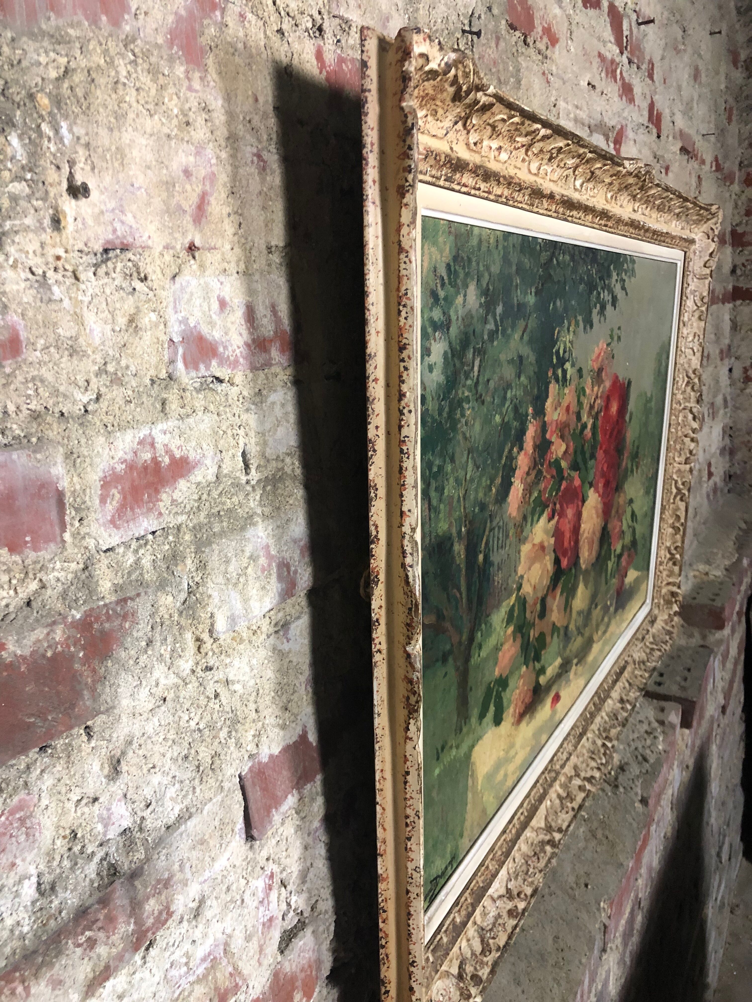 Huile sur toile "Bouquet de roses" signée Maurice Décamps