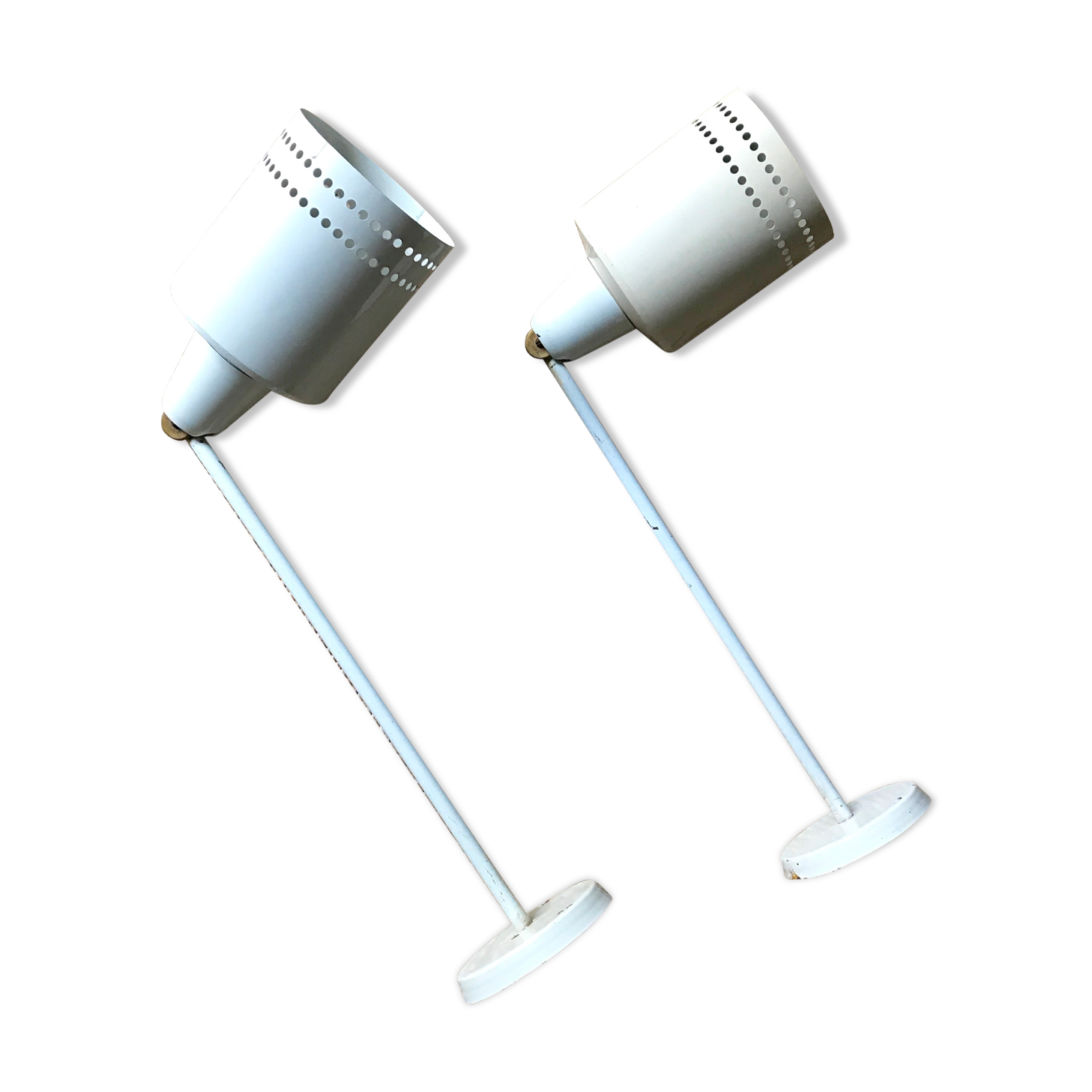 White metal wall sconces