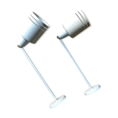White metal wall sconces