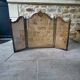 Fireplace screen in brass, Louis XV style.