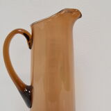 Art Czech glass pitcher, by Glasswork Novy Bor, 1950s