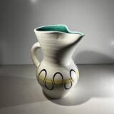 Andre baud for vallauris, ceramic jug and 6 glasses set, ca 1960