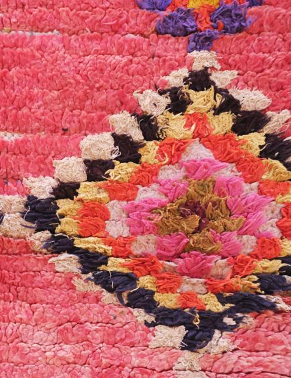 Vintage Rose Berber Rug - 243 x 130 cm