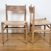 Set of 2 Hans J. Wegner CH36 dining chairs for Carl Hansen & Søn in solid oak