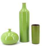 Bottle vase by Paul Badié, La Brague pottery in green ceramic