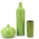 Vase bouteille de Paul Badié, poterie de la Brague en céramique verte