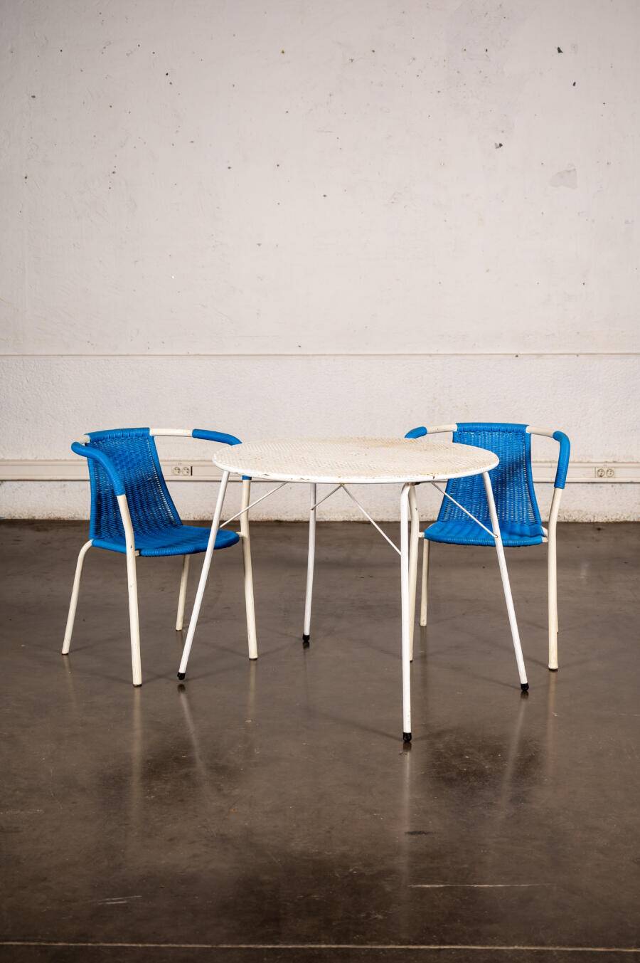 Perforated metal garden table