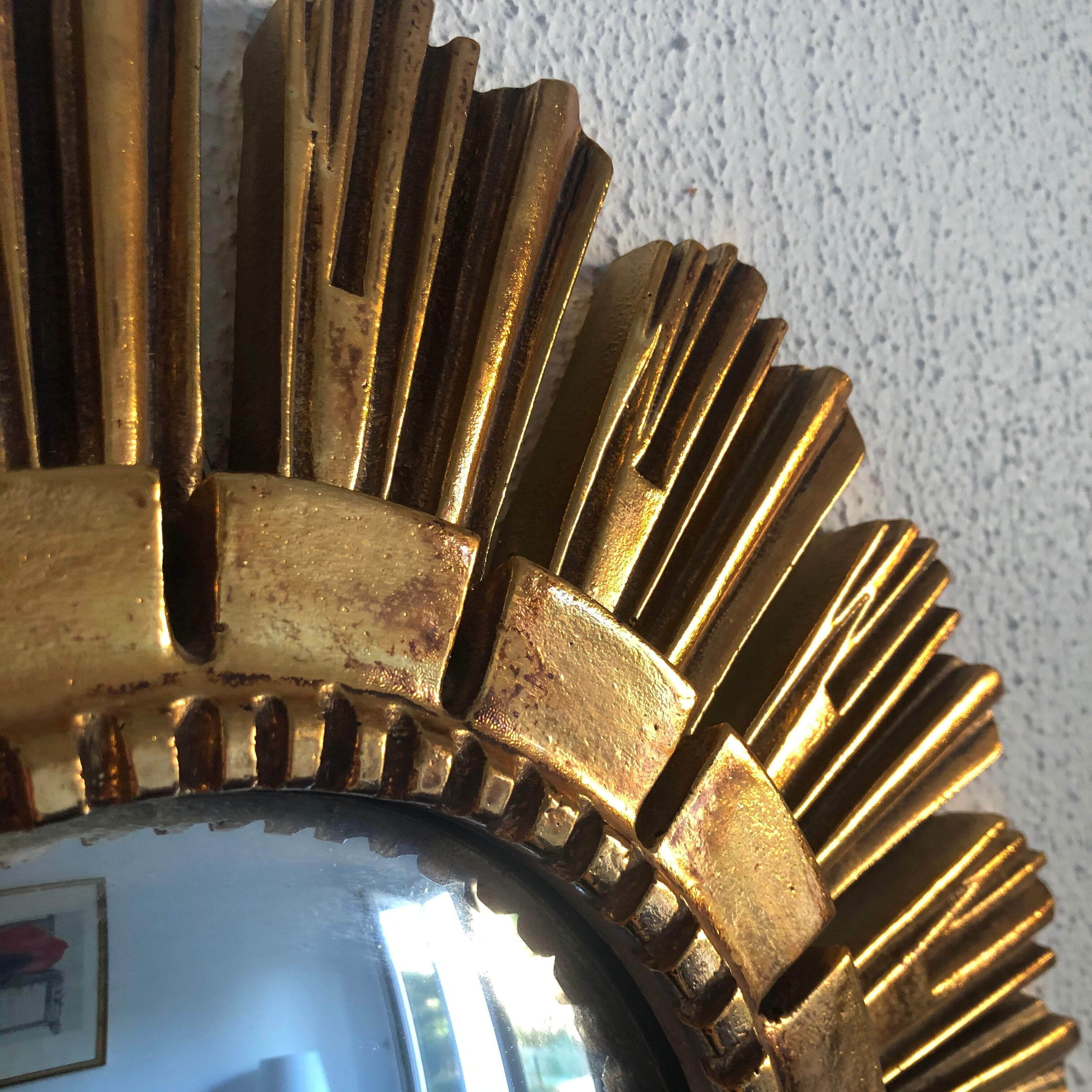 Mirror sun vintage golden witch eye 1960 - 40 cm