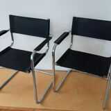 Leather and chrome armchair from the 70s/80s