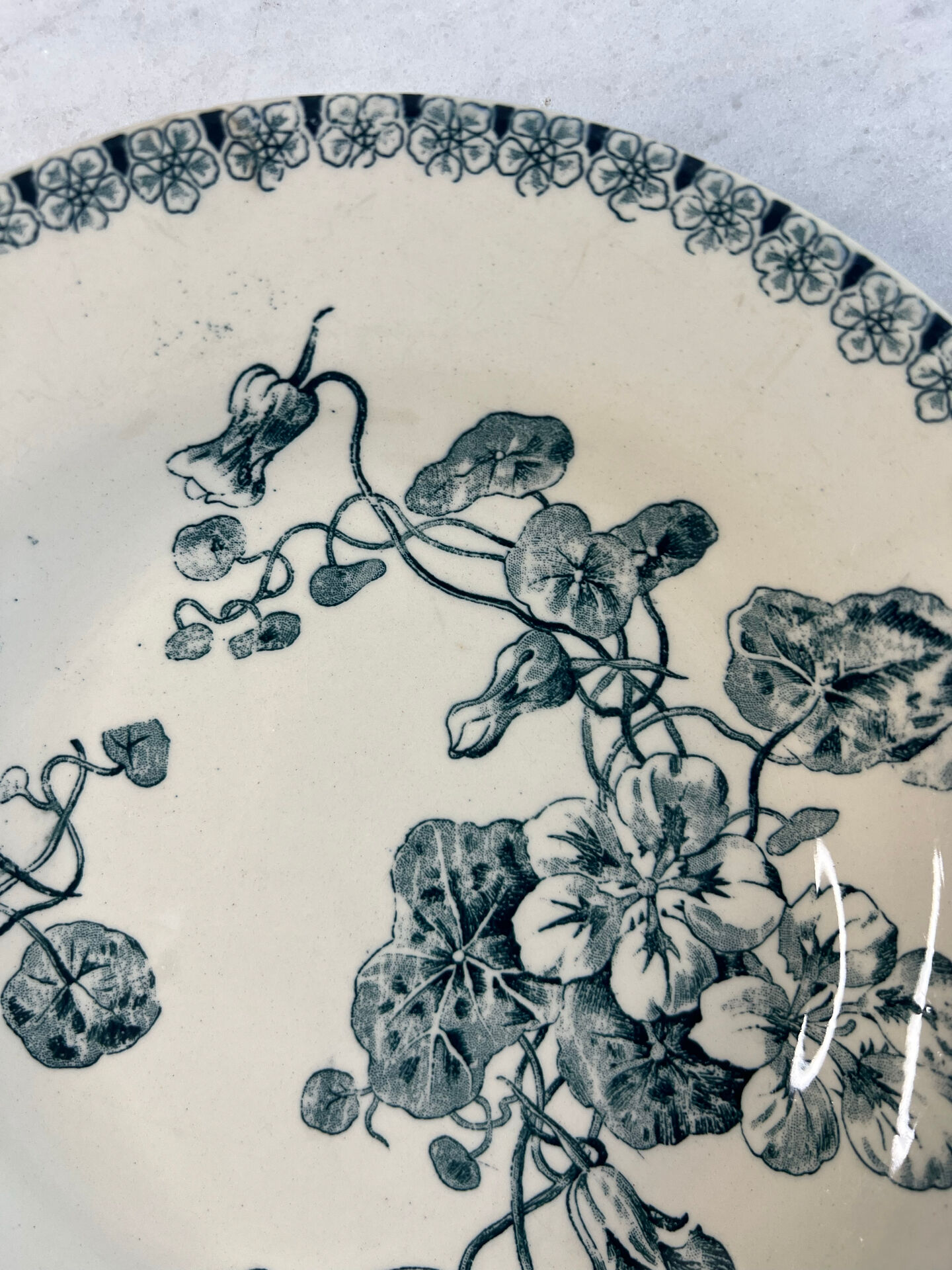 Gien terre de fer — capucine collection deep plate