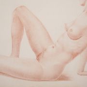 Barrera - Female Life Studies - Two Framed Drawings