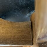 Series of 4 wooden & imitation leather chairs