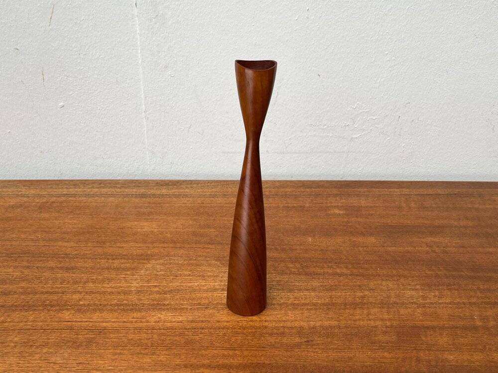 Mid-Century Danish Teak Tulip Candle Holder, 1960s