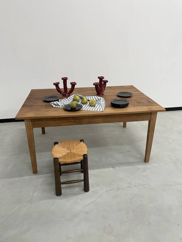 Table de ferme en pin 160 x 110 cm