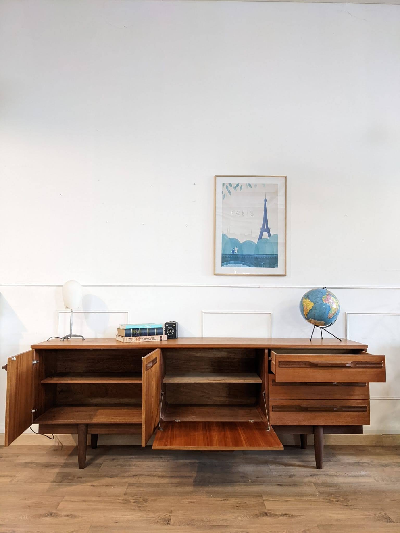 Vintage Scandinavian teak row