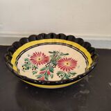 HB Quimper hollow earthenware dish with floral decoration