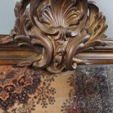 Old French fireplace mirror with beautiful ornament