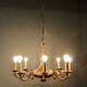 Lustre en bronze double patine à 8 bras de lumière