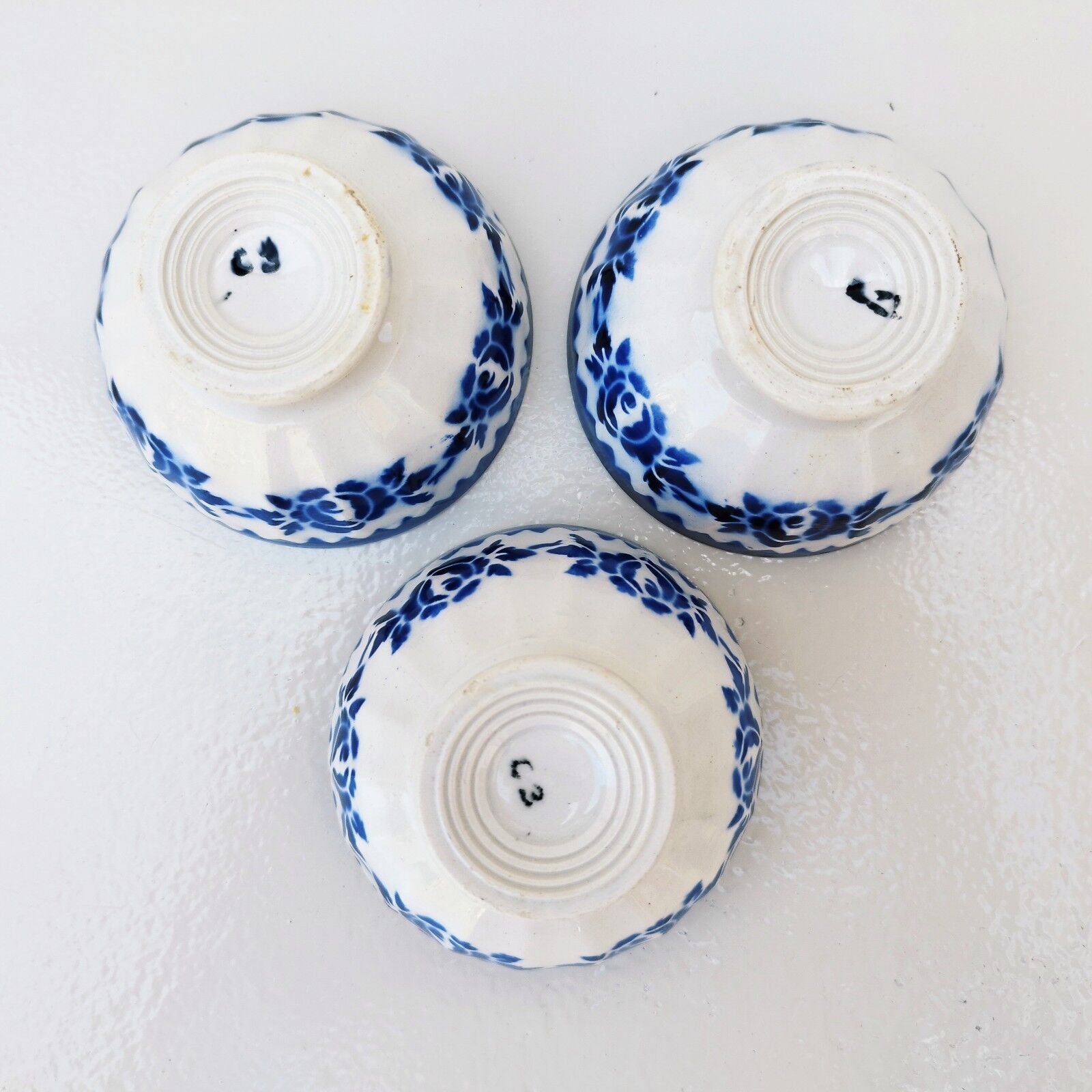 Small bowls earthenware vintage floral decoration.