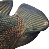 glazed stoneware fish sculpture signed Asian late 19th early 20th century